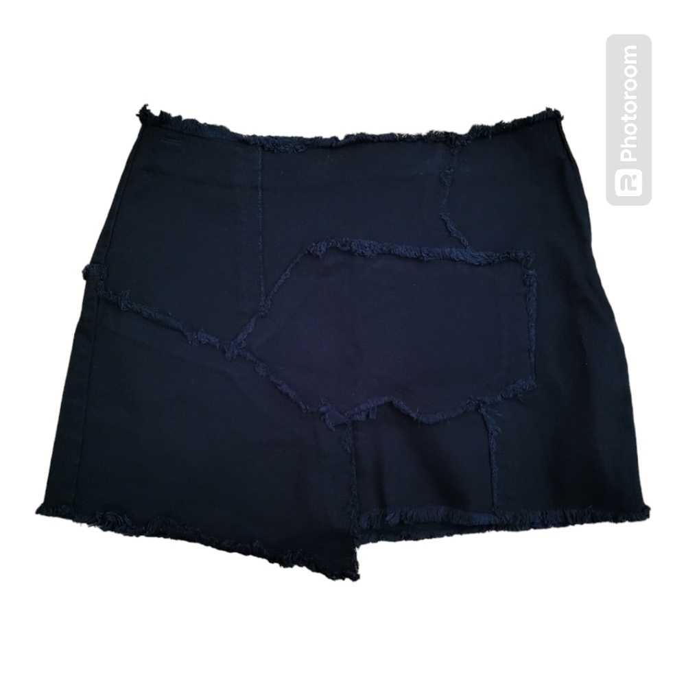 💕BDG‎ raw hem patchwork mini denim skirt